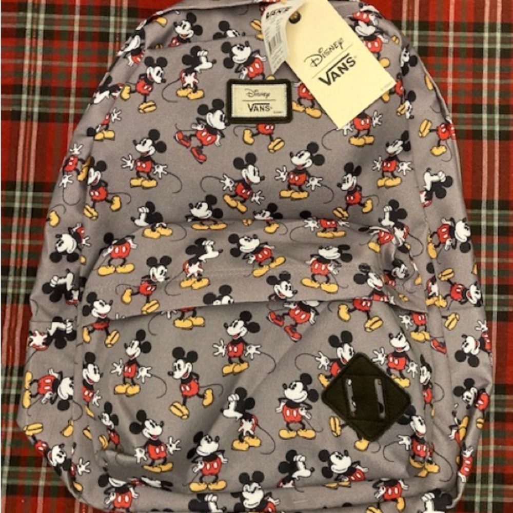 Mickey Mouse Gray Disney Old Skool II Backpack NEW WITH TAGS